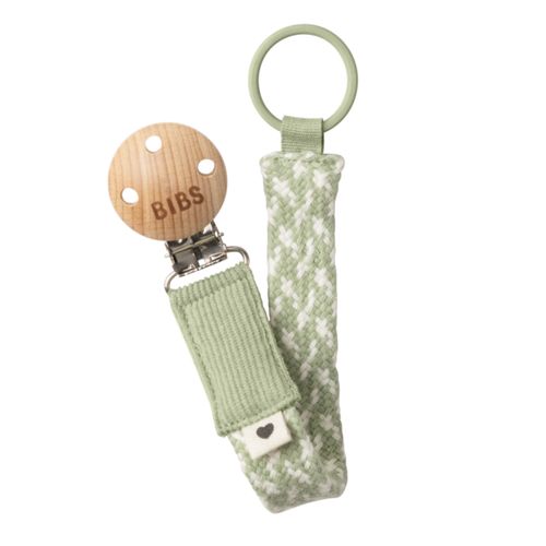 BIBS Pacifier Clip Braided Sage/Ivory Nappar 1 st