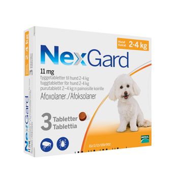 Köp NEXGARD för hund 2-4 kg Tuggtablett 11,3 mg 3 tablett(er) på Kronans Apotek | Kronans