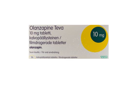 Olanzapine Teva Filmdragerad tablett 10 mg Olanzapin 56 tablett(er) på Kronans Apotek | Apotek