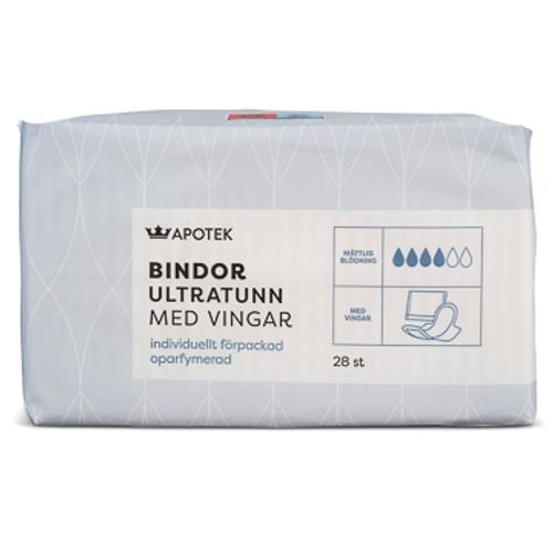 Kronans Apotek Ultratunn Binda Binda med vingar, 28 st