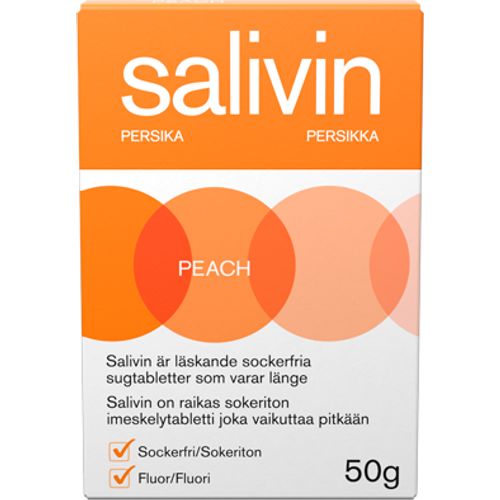 Salivin Persika Muntorrhet Sugtablett, 50 g